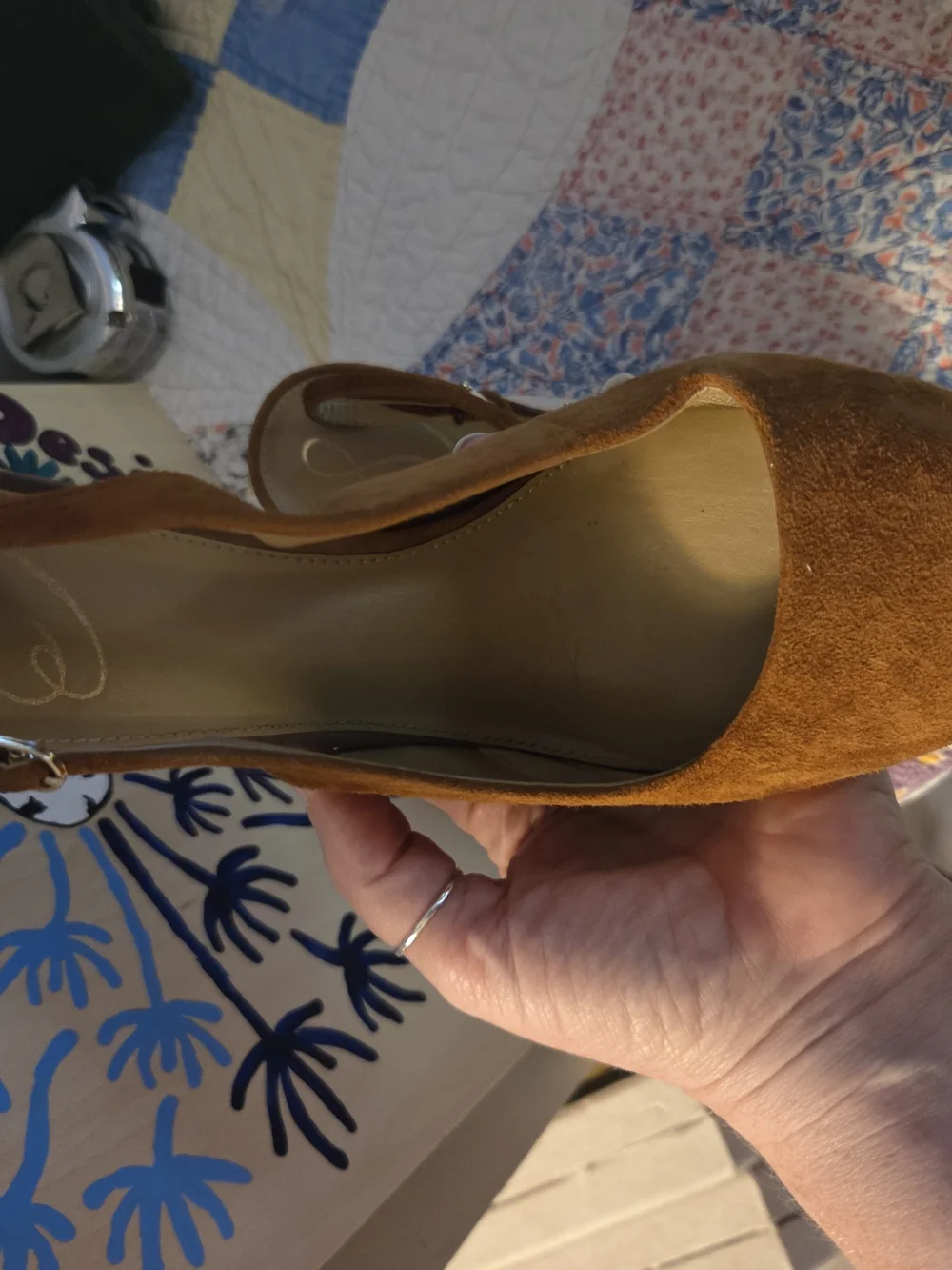 Women's Pointed-Toe Slingback Heels in Chestnut Brown Sam Eldeman 8.5 Gently Use